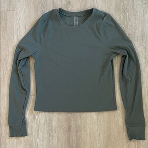 Outdoor Voices Ribbed long sleeve top in Laurel Wreath